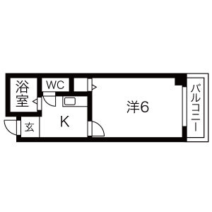 1K 間取り図