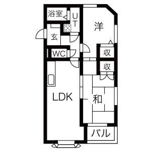 2LDK 間取り図