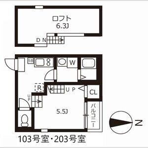 1K 間取り図