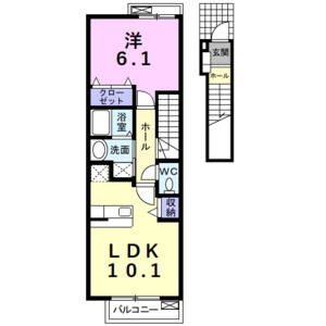 1LDK 間取り図