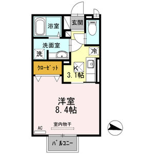 1K 間取り図