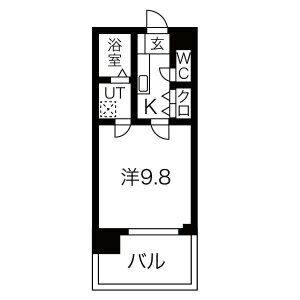1K 間取り図