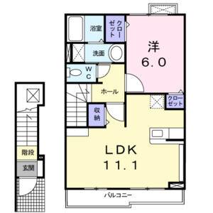 1LDK 間取り図