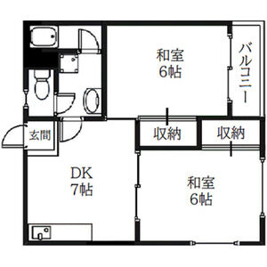 2DK 間取り図
