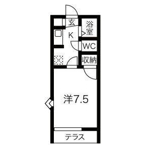 1K 間取り図