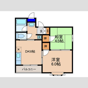 2DK 間取り図