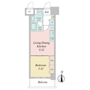 1LDK 間取り図