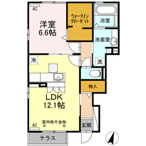 1LDK 間取り図