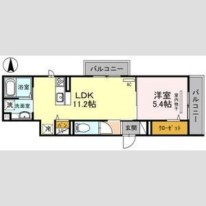 1LDK 間取り図