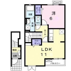 1LDK 間取り図