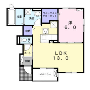 1LDK 間取り図