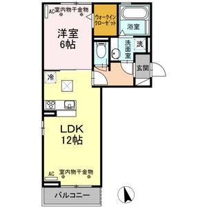 1LDK 間取り図