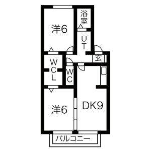 2DK 間取り図