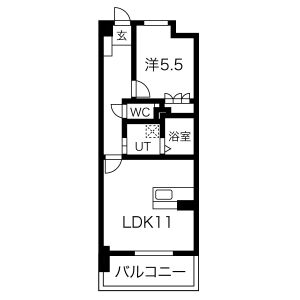 1LDK 間取り図