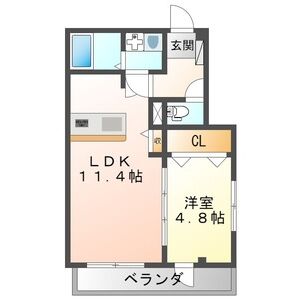 1LDK 間取り図