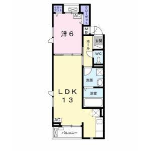 1LDK 間取り図