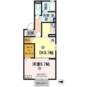 1DK 間取り図