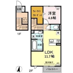 1LDK 間取り図