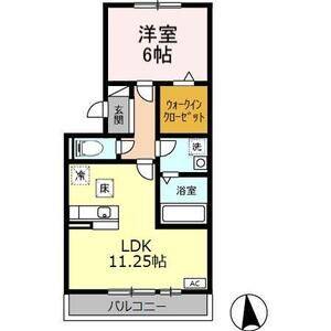 1LDK 間取り図