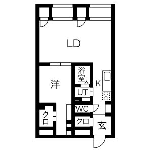 1LDK 間取り図