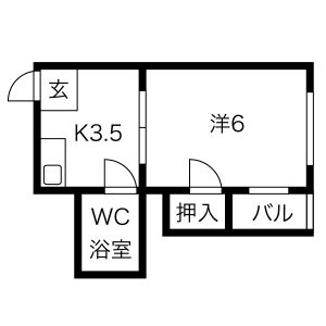 1K 間取り図