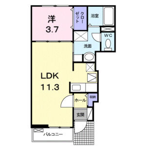 1LDK 間取り図