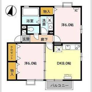 2DK 間取り図