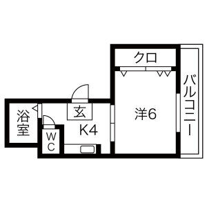 1K 間取り図