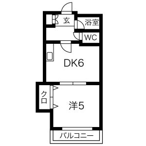 1DK 間取り図