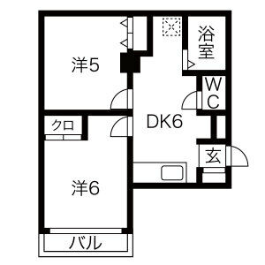 1K 間取り図
