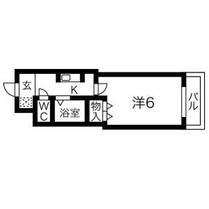 1K 間取り図
