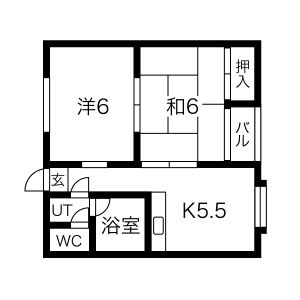 2DK 間取り図