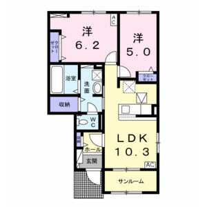 2LDK 間取り図