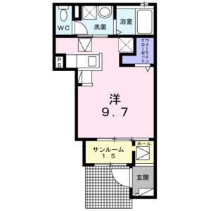 1K 間取り図