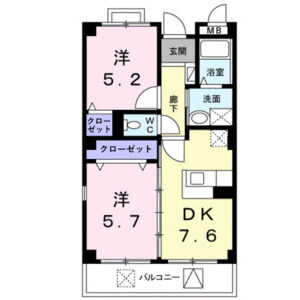 2DK 間取り図