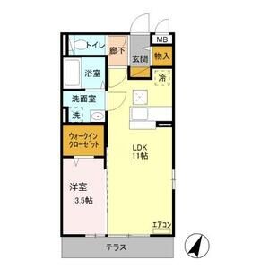 1LDK 間取り図