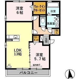 2LDK 間取り図
