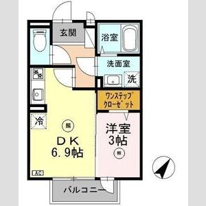 1DK 間取り図