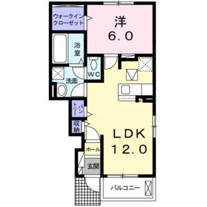 1LDK 間取り図