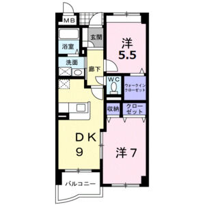 2DK 間取り図