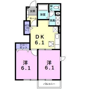 2DK 間取り図