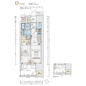 1DK 間取り図
