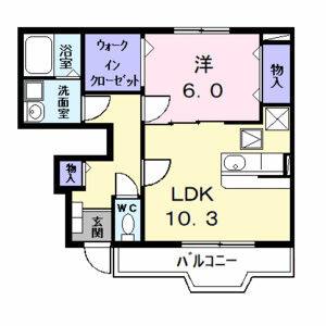 1LDK 間取り図