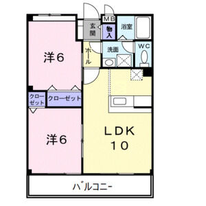2LDK 間取り図