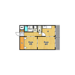 2DK 間取り図