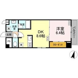 1DK 間取り図