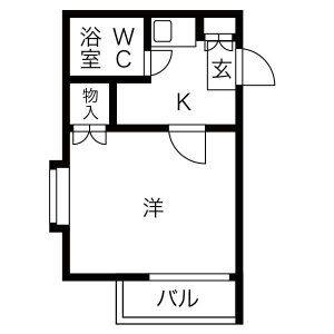 1K 間取り図