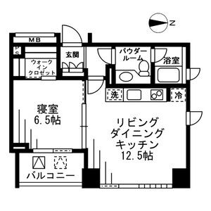 1LDK 間取り図