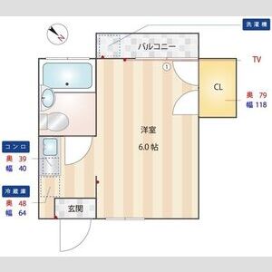 1K 間取り図