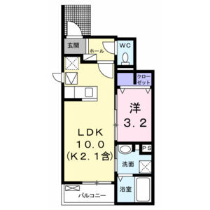 1LDK 間取り図